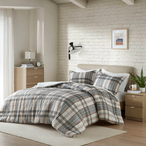 English Elm 3PCS Waffle Washed Comforter Set Full/Queen with Breathable 100% Cotton Face and Plush 270G Fill Multi 12.01 L x 10.04 W x 3.94 H B035P341213