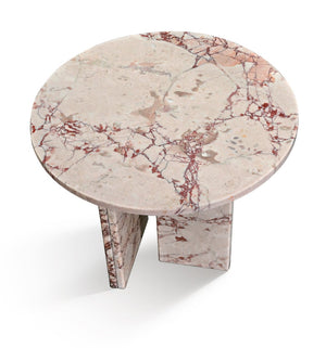 English Elm Pink Natural Marble Coffee Table - Elegant Compact Accent Table For Living Rooms & Lounges, 17.7" W1696P314928-GIGA