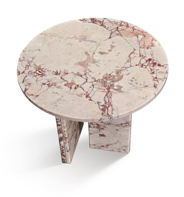 English Elm Pink Natural Marble Coffee Table - Elegant Compact Accent Table For Living Rooms & Lounges, 17.7" W1696P314928-GIGA