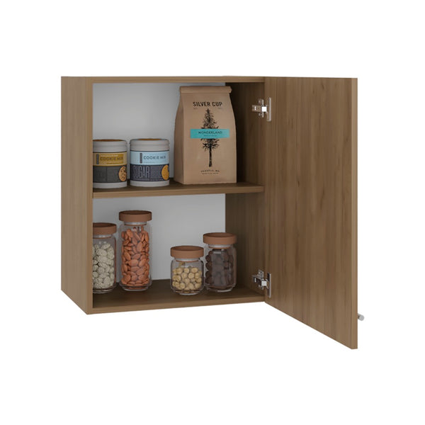 English Elm Sterling Wall Mounted Cabinet Two Interior Shelves Walnut Finish Compact Storage Unit Natural B097P474307