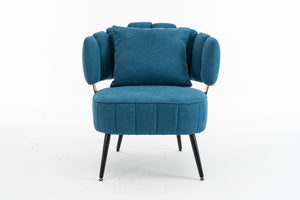 English Elm Decorative Chenille Barrel Tub Chair with Pocket Coil Cushion for Cozy Reading Nooks Blue W5188P462024