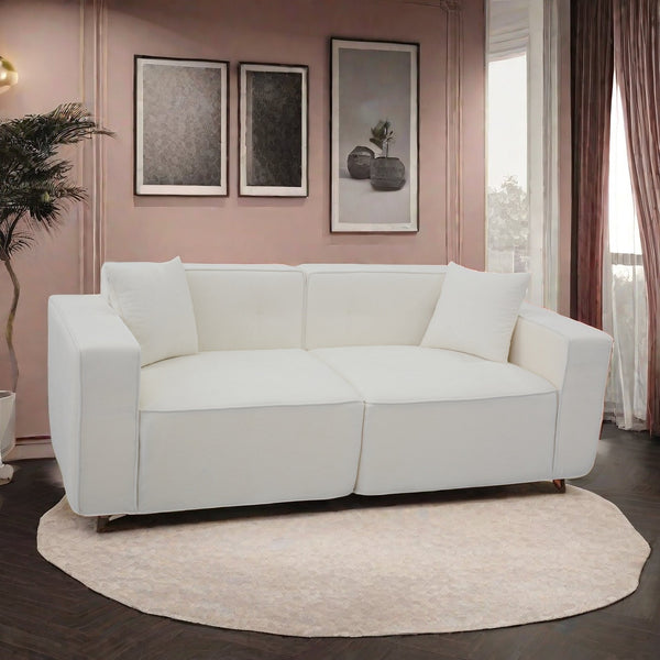 English Elm Full foam compression sofa Plush Teddy Velvet 2-3 Seat Mid-Century Loveseat with 72hr Rebound, Compact Dimensions W1183S00016