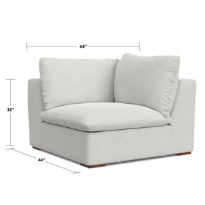 English Elm Jasmine Corner Sofa Module - Plush, Versatile Seating In Cloud Grey With Family-Friendly Comfort B136P199200