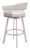 Bantry Swivel Barstool White 110046 Zuo Modern