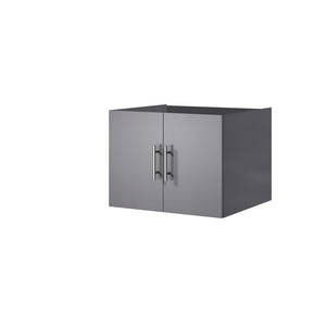 English Elm Dark Grey Bath Vanity - Compact 24" W X 22" D, Solid Wood Frame With Soft-Close Hardware & Storage B2731P258552