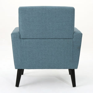 English Elm Christopher Knight Home® - CLUB Vintage-Inspired Fabric Club Chair with Nailhead Trim & Scroll Arms, Birch Legs, Contemporary Comfort Blue 31.5 L x 27.75 W x 18.5 H 60848.00BLU