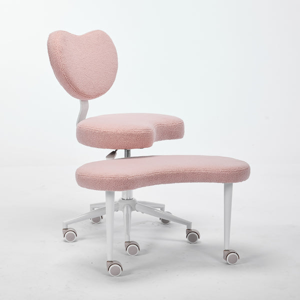 English Elm Meditation Chair Plus - Plus-Size Cross-Legged Swivel Seat with Memory Foam, Lumbar Support, Pink W1143P360516