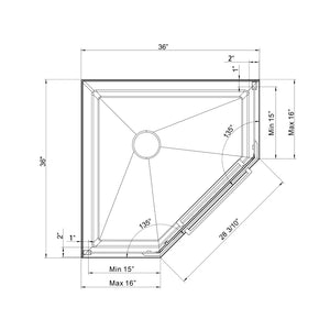 English Elm Goodyo Neo-angle Corner Shower Base Acrylic Abs Matte Black Low Profile Design D163147917