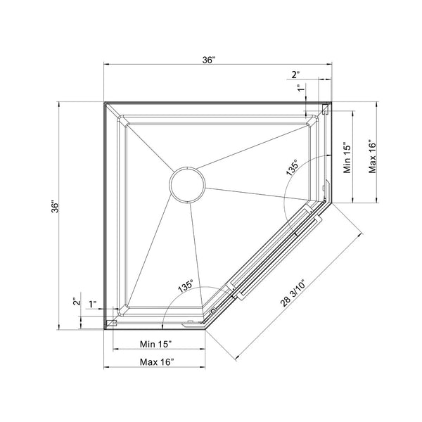 English Elm Goodyo Neo-angle Corner Shower Base Acrylic Abs Matte Black Low Profile Design D163147917