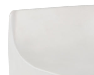 Sunpan Ledger Stool - Contemporary Sculpted Design in Sealed Concrete for Indoor and Covered Outdoor Spaces White