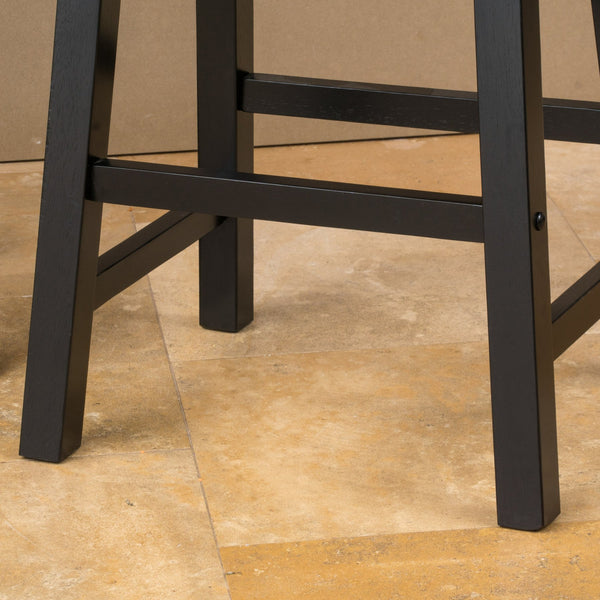 English Elm Christopher Knight Home® - Wood 24" Saddle Stool Walnut Counter Height Set of 2 – Sturdy 14"x17.75" Wood Seating, Classic Charm 56481.00