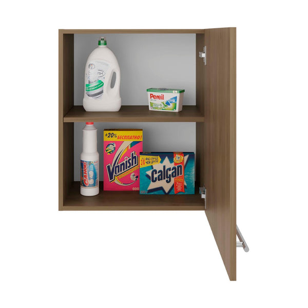 English Elm Natural Wood Finish Wall Mounted Single Door Kitchen Cabinet with Interior Shelves Oak B062P483754