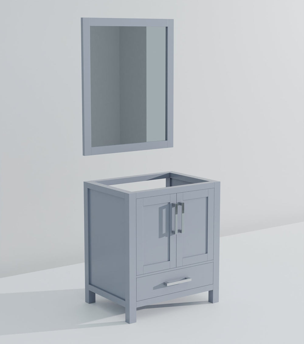 English Elm Dark Grey Bath Vanity Set With Mirror - 30" W X 22" D, Modern Design For Small Bathrooms, Ready To Install B2731S00503