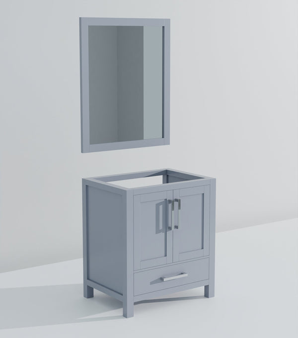 English Elm Dark Grey Bath Vanity Set With Mirror - 30" W X 22" D, Modern Design For Small Bathrooms, Ready To Install B2731S00503