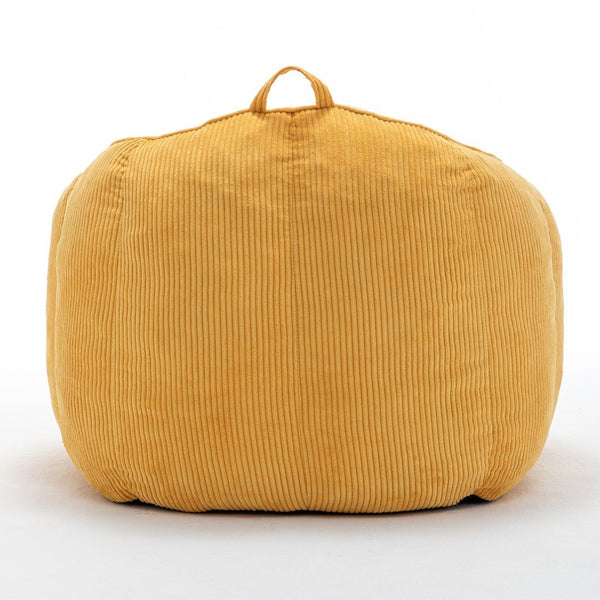 English Elm Giant Corduroy Bean Bag with Armrests Shredded Foam Lounge Chair for Living Room Yellow W2200P442626
