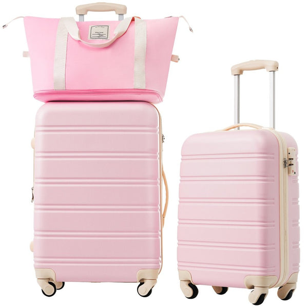 English Elm Hardshell Abs Spinner Luggage Set with Tsa Lock Carry on and Checked Suitcase Trio Light Pink PP309433AAU