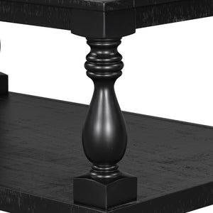 English Elm U_Style Vintage Coffee Table With Artistic Vase Legs & Luxurious Pine Veneer For Elegant Spaces N711P256967B-GIGA