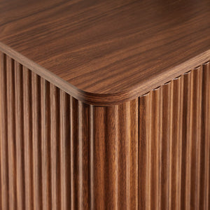 English Elm 31.5'' Buffet Cabinet Sideboard with Curved Wave Front, Compact Storage Console for Entryway & Living Areas Walnut W1820P352261