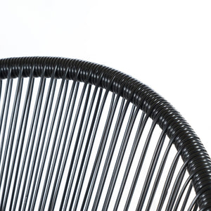 English Elm Nusa Outdoor Pe Rattan Patio Chairs with Iron Frame Airy Oval Weave Set of 2 Black N775P422987B