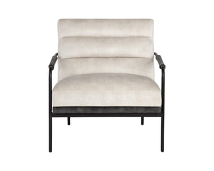 Sunpan TRISTEN Lounge Chair - Mid-Century Modern Design with Two-Tone Upholstery in Nono Cream & Dark Green 107777