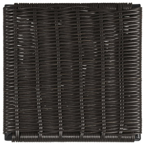 English Elm Dacy Brown Faux Rattan Metal Dining Side Chair Set of 2 — Textured Warm Finish, Sleek Metal Sled Base B062P344939