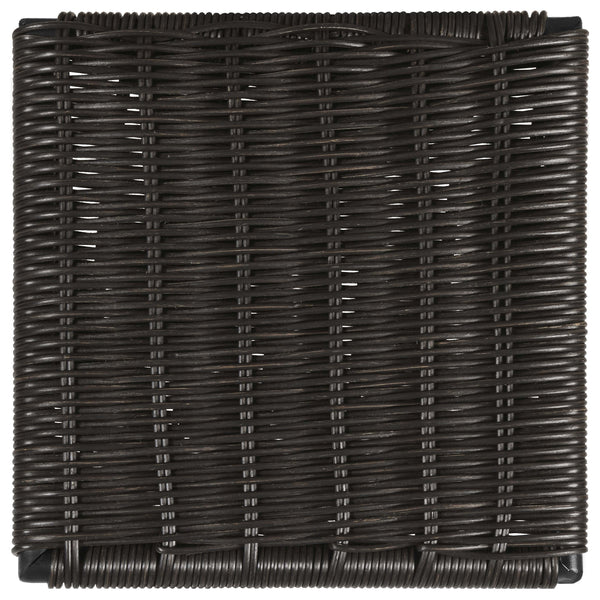 English Elm Dacy Brown Faux Rattan Metal Dining Side Chair Set of 2 — Textured Warm Finish, Sleek Metal Sled Base B062P344939