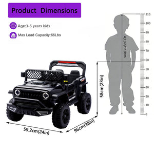 English Elm Ride on Electric Kids Car 12v Luxury Toy with Remote Control Swing and Led Lights Black W1760P358691