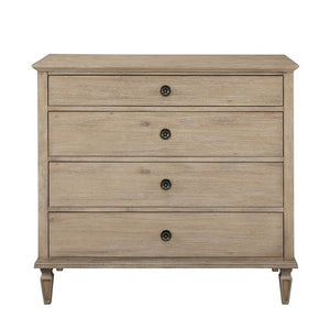 English Elm Victoria Small Dresser — French-inspired wire-brushed birch veneer, velvet-lined top drawer, antique pulls, tapered legs, 40"W x 36"H, 150lb top capacity B03548942