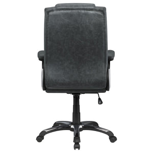 English Elm Stanton Executive Leatherette Office Chair with Channeled Back and Chrome Caster Base B062P447940