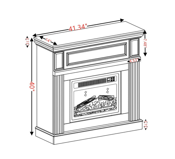 English Elm Only Mantel White Raised Panel Surround Farmhouse Fireplace Frame for Living Room W1758P204946