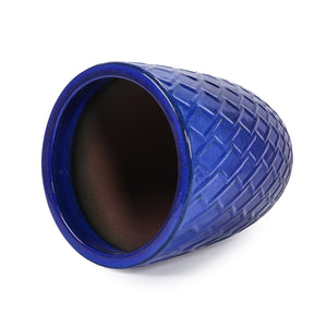 English Elm Ceramic Modern Flowerpot - Handcrafted Dark Blue Planter For Stylish Indoor & Outdoor Spaces W3273P326365