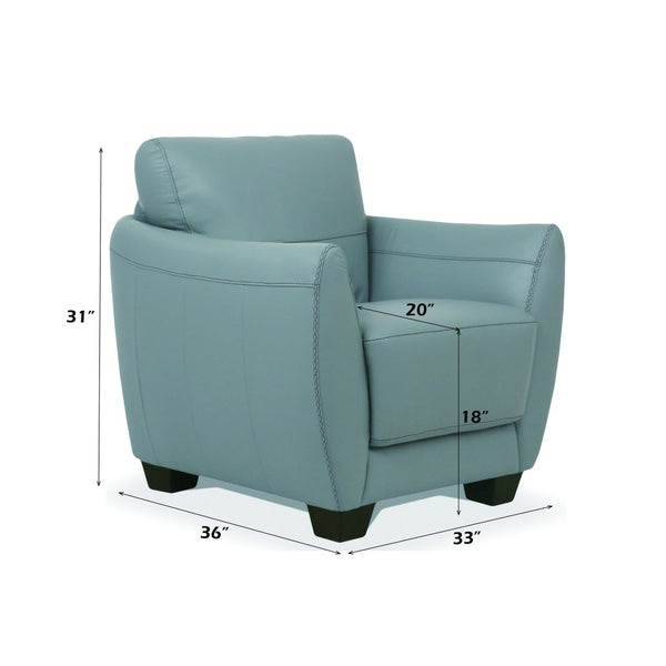 English Elm Valeria Italian Leather Accent Chair Solid Wood Frame Contrast Stitching Flared Arms B2726P418641