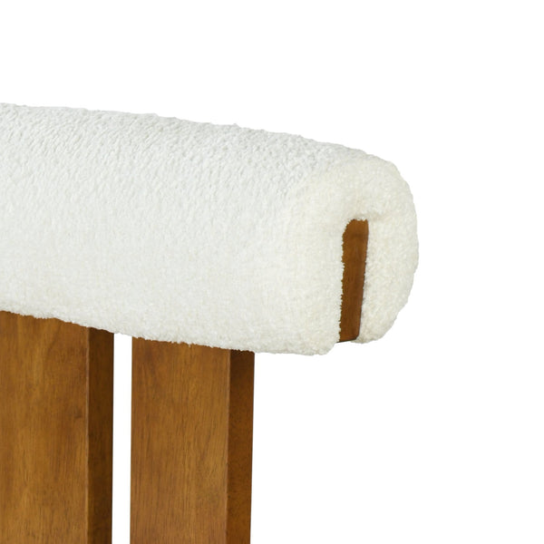 English Elm Christopher Knight Home® - Renee Mid-Height Upholstered Barstool with Cloud-Top Backrest and Stain-Resistant Fabric, Set of 2 Walnut,White N775P277442W