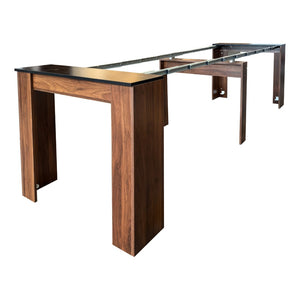 English Elm Multifunctional Extendable Console Dining Table Space Saving Mdf Design for Small Homes W331P386593