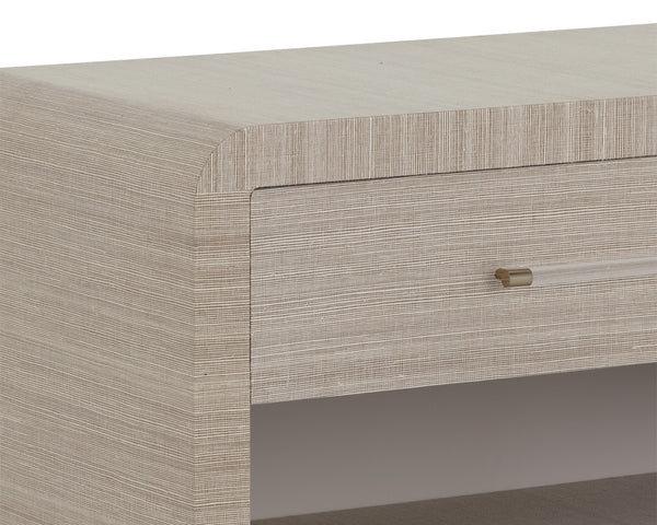 Sunpan Atherton Nightstand - Modern Global Design with Rich Texture, Soft-Closing Drawers & Unique Character Sand