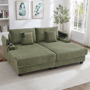 English Elm Swivel Barrel Accent Chair Chenille Tufted Round Club Seat for Living Room Lounge Green N719S002270F