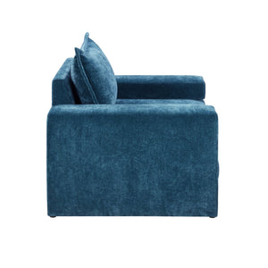 English Elm Christopher Knight Home® - Chenille Oversized Armchair with Thick Cushion and Wide Armrests, Ergonomic Back for Cozy Living Spaces Blue N763P314419C