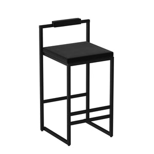English Elm Modern Velvet Upholstered Bar Stools Set Of 2 - Stylish Counter Height Chairs With Footrest & Support W1757P310422
