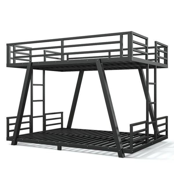 English Elm Twin Over Metal Bunk Bed with Led Lights Usb Ports Drawers and Sofa Conversion W5305S00054