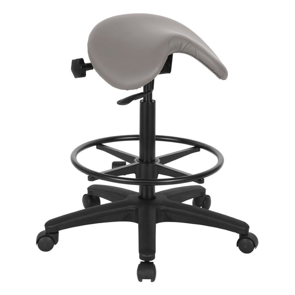 OSP Home Furnishings Backless Saddle Stool Ergonomic Pneumatic Height Adjustable Office Studio Task Seating Dillon Stratus ST205-R103