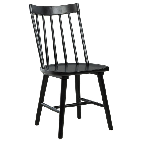 English Elm Carlos Windsor Spindle Back Rubberwood Dining Chairs Ergonomic Set of Two Black B062P447840