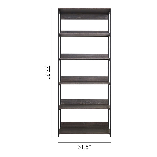 English Elm Monica Rustic Gray Wood And Metal Walk-In Closet With Five Deep Shelves For Stylish Storage Solutions B040S00025