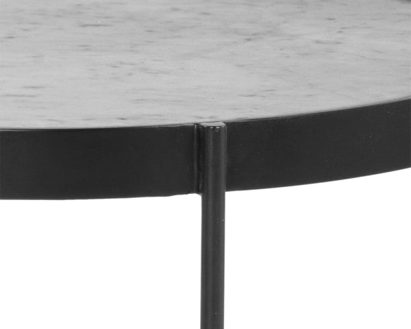 Sunpan WILLEM End Table - Stylish White Carrara Marble Top with Sleek Black Metal Frame for Modern Living 104133