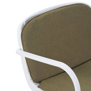 English Elm Christopher Knight Home® - Luna Modern Outdoor Patio 3-Piece Chat Set with UV-Resistant PP Frame and Breathable Cushions Green,White LUNA3PCSETW