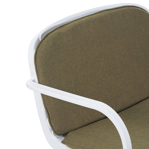 English Elm Christopher Knight Home® - Luna Outdoor Club Chairs Set Of 2 - Stylish White Frame With Plush Green Cushions For Comfort N775P272730W