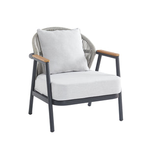 English Elm Christopher Knight Home® - Orla Outdoor Club Chairs Set Of 2 - Gray Iron Frame, Cushioned Comfort, Eco-Friendly Design! N775P224519G-S2