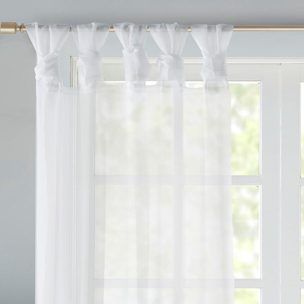 English Elm Twist Tab Voile Sheer Window Panels - Elegant Light-Diffusing Drapes For Privacy & Style, 84” Long B03598188-GIGA