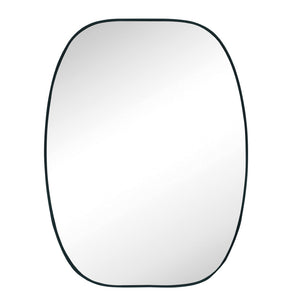 English Elm 30x40 Oval Wall Mirror Slim Metal Frame Distortion Free Glass Bathroom Entryway Accent Black W2203P476481