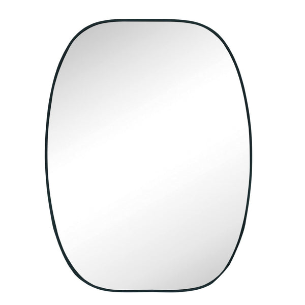 English Elm 30x40 Oval Wall Mirror Slim Metal Frame Distortion Free Glass Bathroom Entryway Accent Black W2203P476481