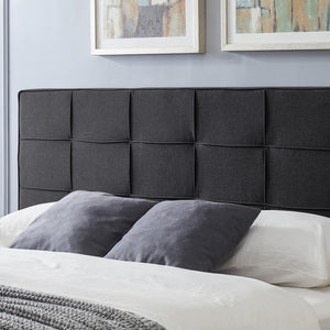 English Elm Christopher Knight Home® - King Linen Upholstered Headboard with Tufted Waffle Stitch, Piped Edges & Adjustable Height, 81" Black 66869.00BLK
